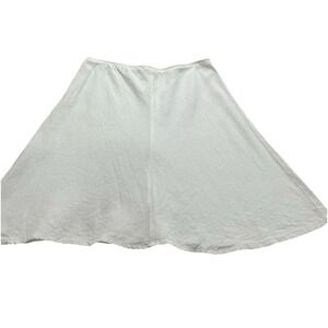 Eileen Fisher Skirt Womens Large White Organic Linen Pull On Coastal Minimalist